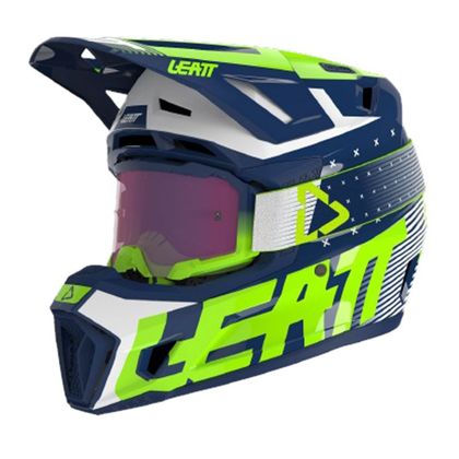 Casco de motocross Leatt 7.5 V23 con gafas 4.5 Iriz 2024 - Azul