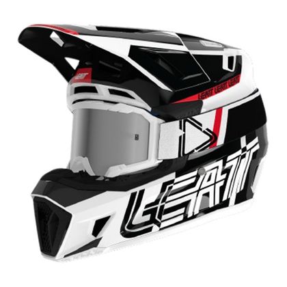 Casco de motocross Leatt 7.5 V23 con gafas 4.5 Iriz 2024 - Negro / Blanco