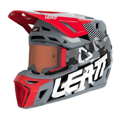 Casco da cross Leatt 8.5 V24 con maschera 2024 - Grigio / Rosso