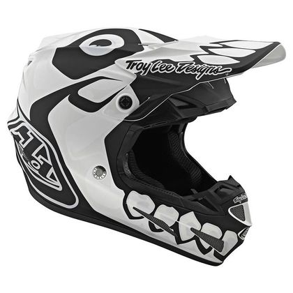 Casco de motocross TroyLee design SE4 POLYACRYLITE W/MIPS - SKULLY - WHITE MATT 2020