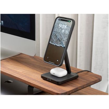 Support Smartphone Quad Lock Maison/Bureau - Double chargeur à induction MAG - Noir