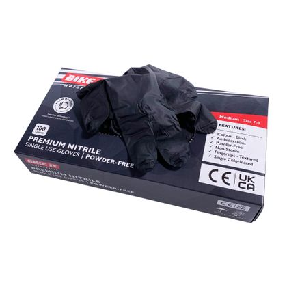 Bike It WEGWERPHANDSCHOENEN NITRIL POEDERVRIJ 3,2 g, M, 100 stuks Werkhandschoenen Universeel