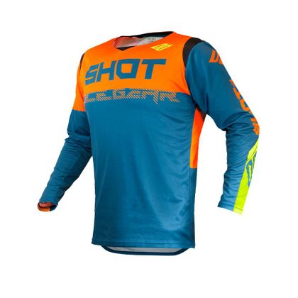 Camiseta de motocross Shot CONTACT - TRUST - DEEP BLUE NEON ORANGE 2020 Ref : SO1637 