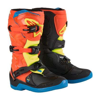 Alpinestars TECH 3S JEUGD - ZWART WIT Crosslaarzen - Oranje / Blauw
