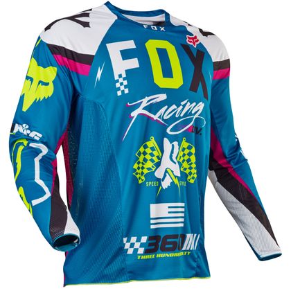 Camiseta de motocross Fox 360 ROHR  - AZUL VERDOSO 2017 Ref : FX1074 