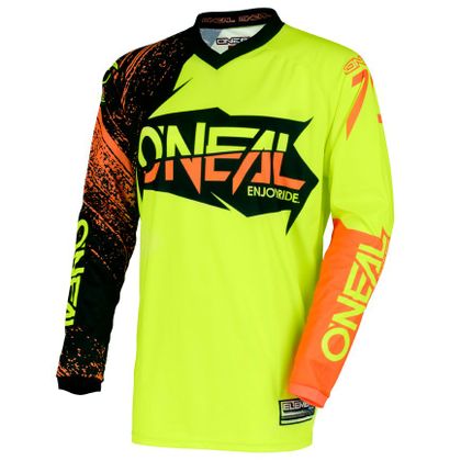 Camiseta de motocross O'Neal ELEMENT BURNOUT - NEGRO AMARILLO FLÚOR NARANJA -  2018 Ref : OL0834 