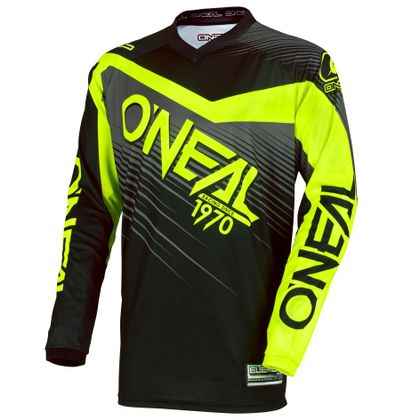 Camiseta de motocross O'Neal ELEMENT RACEWEAR - NEGRO AMARILLO FLÚOR -  2018 Ref : OL0817 