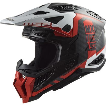 Casque cross LS2 MX703 C - X-FORCE - VICTORY - RED WHITE 2023 - Rouge / Blanc Ref : LS0721 