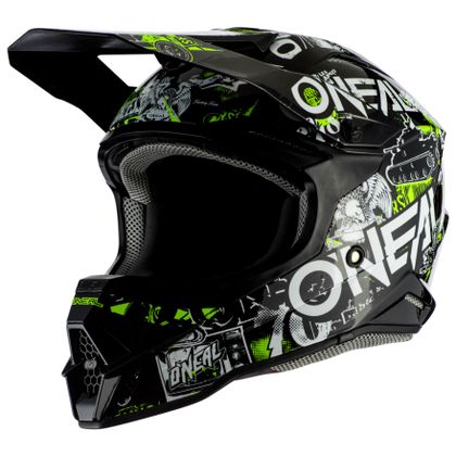 Casque cross O'Neal SERIES 3 - ATTACK 2.0 - BLACK NEON YELLOW GLOSSY 2022 Ref : OL1264 