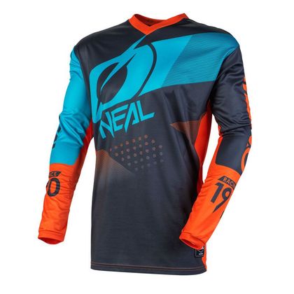 Camiseta de motocross O'Neal ELEMENT - FACTOR - GRAY ORANGE BLUE 2023 - Gris / Azul Ref : OL1331 