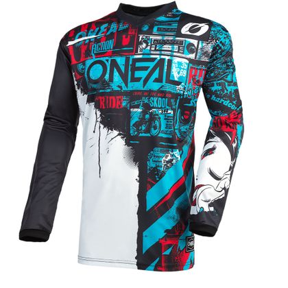 Camiseta de motocross O'Neal ELEMENT YOUTH - RIDE - BLACK BLUE Ref : OL1642 