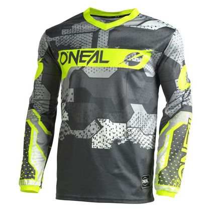 Camiseta de motocross O'Neal ELEMENT - CAMO V.22 - GRAY NEON YELLOW 2023 - Gris / Amarillo Ref : OL1764 