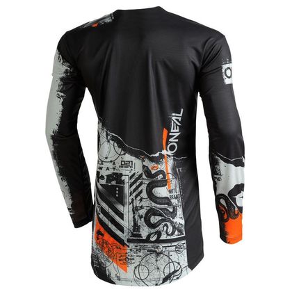 Camiseta de motocross O'Neal MAYHEM - SCARZ V.22 - BLACK GRAY ORANGE 2023