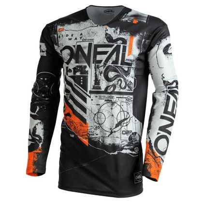Camiseta de motocross O'Neal MAYHEM - SCARZ V.22 - BLACK GRAY ORANGE 2023 Ref : OL1829 