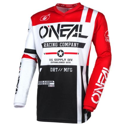 Camiseta de motocross O'Neal ELEMENT - WARHAWK V24 2023 - Negro / Rojo Ref : OL1970 