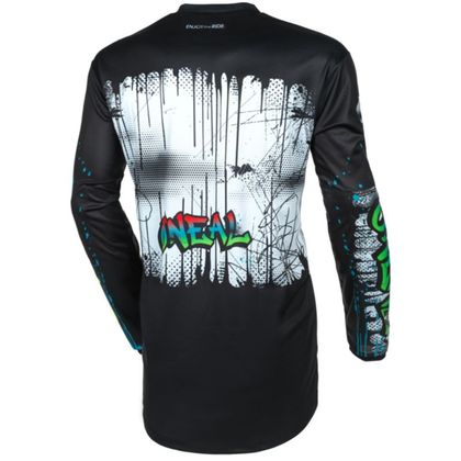 Camiseta de motocross O'Neal ELEMENT YOUTH - RANCID V24 - Negro / Blanco