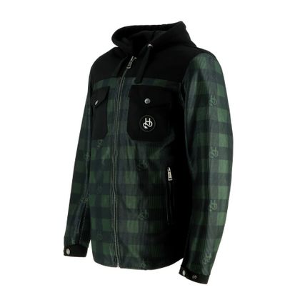 Blouson Moto Helstons WOOD AIR - Noir / Vert Ref : HS1139 