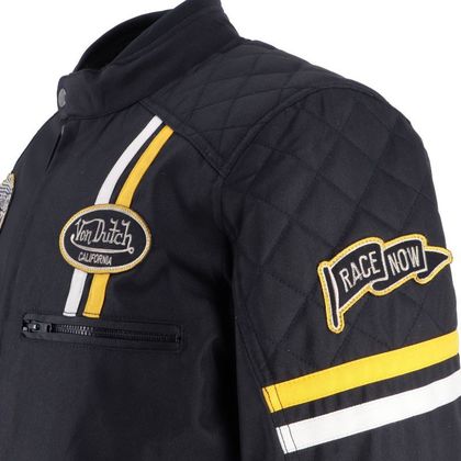 Blouson Moto Helstons VON DUTCH - RACE NOW - Noir / Jaune