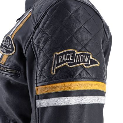 Blouson Moto Helstons VON DUTCH - RACE NOW - Noir / Jaune