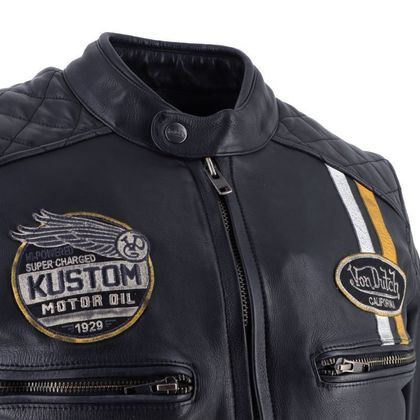 Blouson Moto Helstons VON DUTCH - RACE NOW - Noir / Jaune