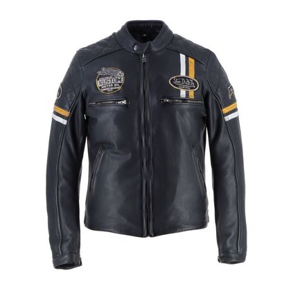 Blouson Moto Helstons VON DUTCH - RACE NOW - Noir / Jaune