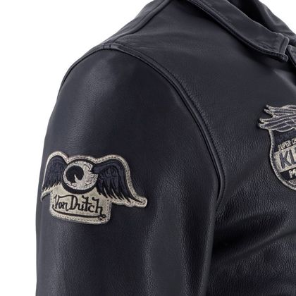 Blouson Moto Helstons VON DUTCH - BROOKLIN - Noir