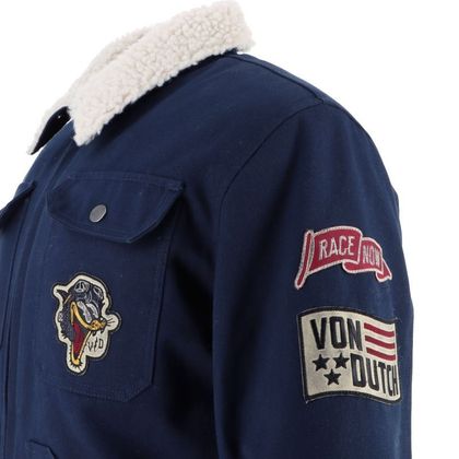Blouson Moto Helstons VON DUTCH - WISCONSIN - Bleu
