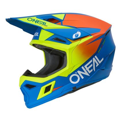 Casque cross O'Neal 3SRS - SOLID 2025 - Bleu / Jaune