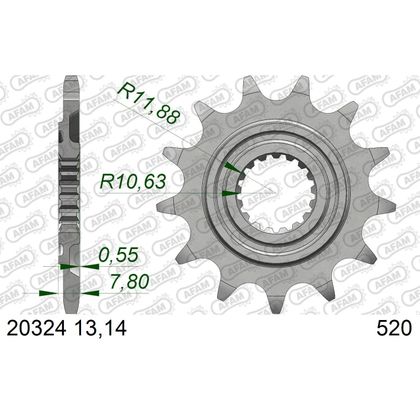 Kit chaine AFAM 520 Type Aluminium