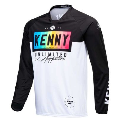 Camiseta de motocross Kenny PERFORMANCE - STRIPES - WHITE BLACK 2021 Ref : KE1366 