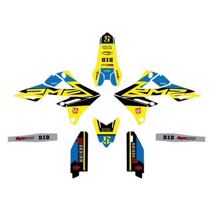 Kit déco UP Design ROUND - Jaune Ref : UPD0243 / 2126436008L SUZUKI 250 RM-Z 250 - 2010 - 2018