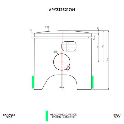 Kit piston VHM Ø55.94