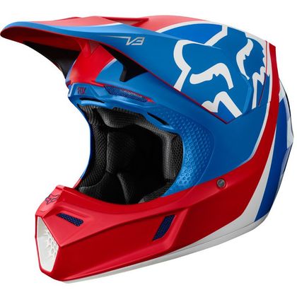 Casco de motocross Fox V3 - KILA - BLUE RED 2019 Ref : FX2046 