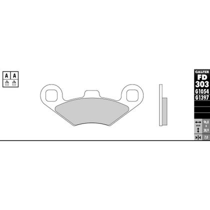 Pastiglie freni Galfer organica semi metal  anteriore o posteriore Ref : FD303G1054 