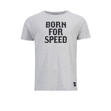T-Shirt manches courtes Pull-in BORN FOR SPEED - Gris Ref : PUL0528 