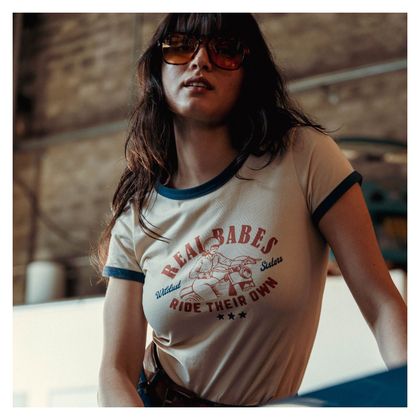 Wildust REAL BABES Kurzärmeliges T-Shirt - Beige / Blau