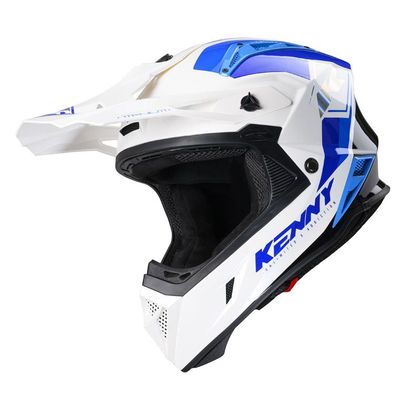 Casco de motocross Kenny TITANIUM - GRAPHIC 2024 - Blanco / Azul Ref : KE1816 