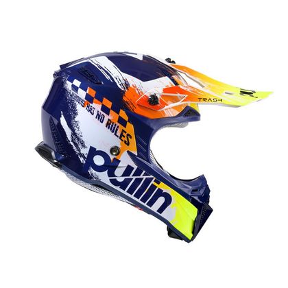 Casque cross Pull-in TRASH 2024 - Bleu / Blanc