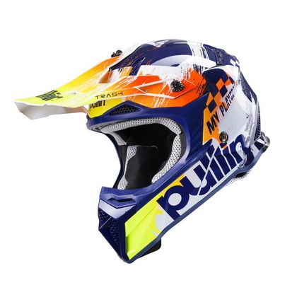 Casque cross Pull-in TRASH 2024 - Bleu / Blanc Ref : PUL0544 