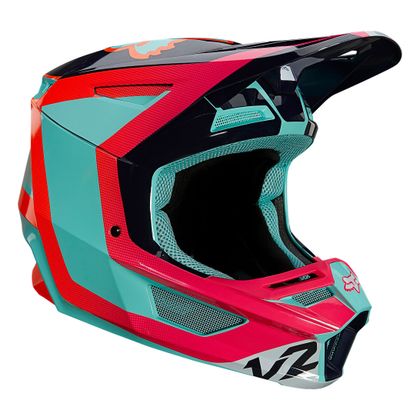 Casco de motocross Fox V2 VOKE - AQUA - GLOSSY 2021 Ref : FX2820 
