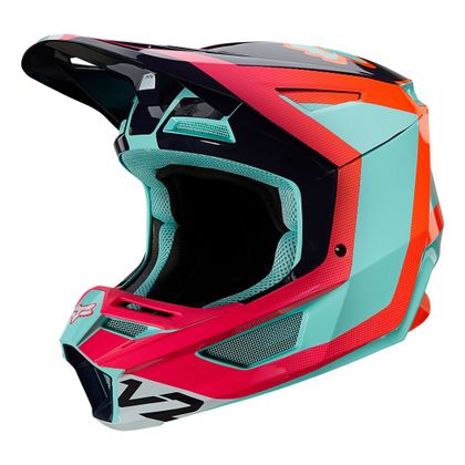 Casco de motocross Fox V2 VOKE - AQUA - GLOSSY 2021