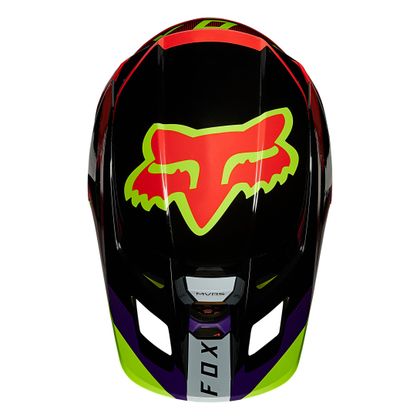 Casco de motocross Fox V2 VOKE - DARK PURPLE - GLOSSY 2021 - Violeta / Amarillo