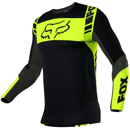 Camiseta de motocross Fox FLEXAIR - MACH ONE - BLACK YELLOW 2021 Ref : FX2923 