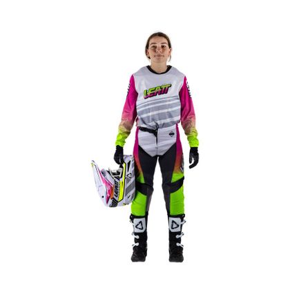 Tenue cross Leatt 3.5 RIDE KIT MAILLOT+PANTALON JUNIOR 2026 - Blanc / Rose