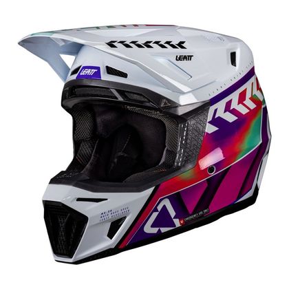 Leatt 8.5 with mask 2026 Cross helmet - White / Pink