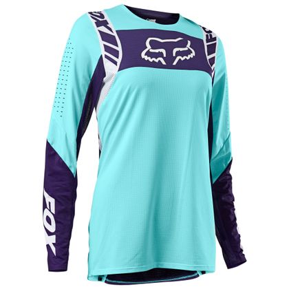 Camiseta de motocross Fox WOMEN'S FLEXAIR - MACH ONE - AQUA 2021