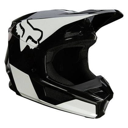Casco de motocross Fox YOUTH V1 - REVN - BLACK WHITE GLOSSY Ref : FX3074 