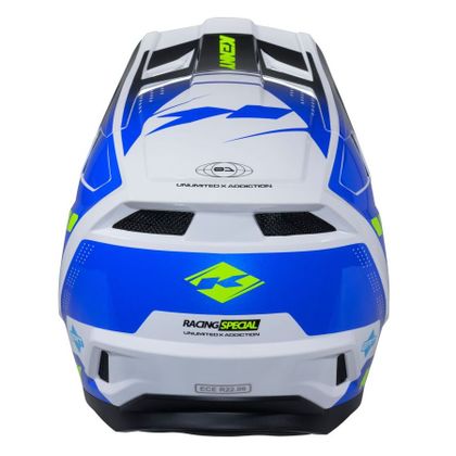 Kenny LEISTUNGSGRAFIK 2025 Cross-Helm - Weiß / Blau
