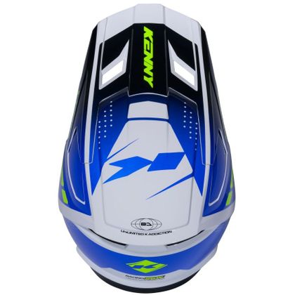 Kenny LEISTUNGSGRAFIK 2025 Cross-Helm - Weiß / Blau