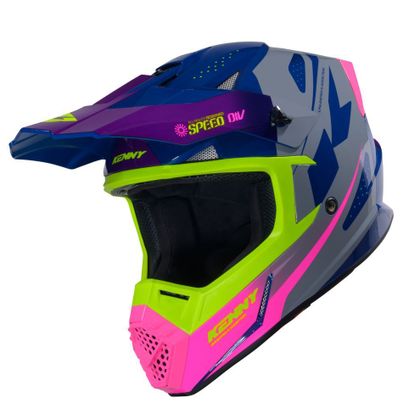 Casque cross Kenny TRACK GRAPHIC KID 2025 - Violet / Rose Ref : KE2979 